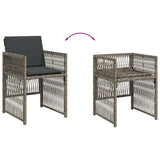 vidaXL Tuinstoelen 4 st met kussens poly rattan zwart
