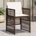 vidaXL Tuinstoelen 4 st met kussens poly rattan zwart