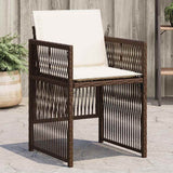vidaXL Tuinstoelen 4 st met kussens poly rattan zwart