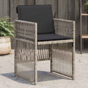 vidaXL Tuinstoelen 4 st met kussens poly rattan zwart