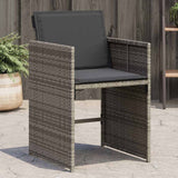 vidaXL Tuinstoelen 4 st met kussens poly rattan zwart