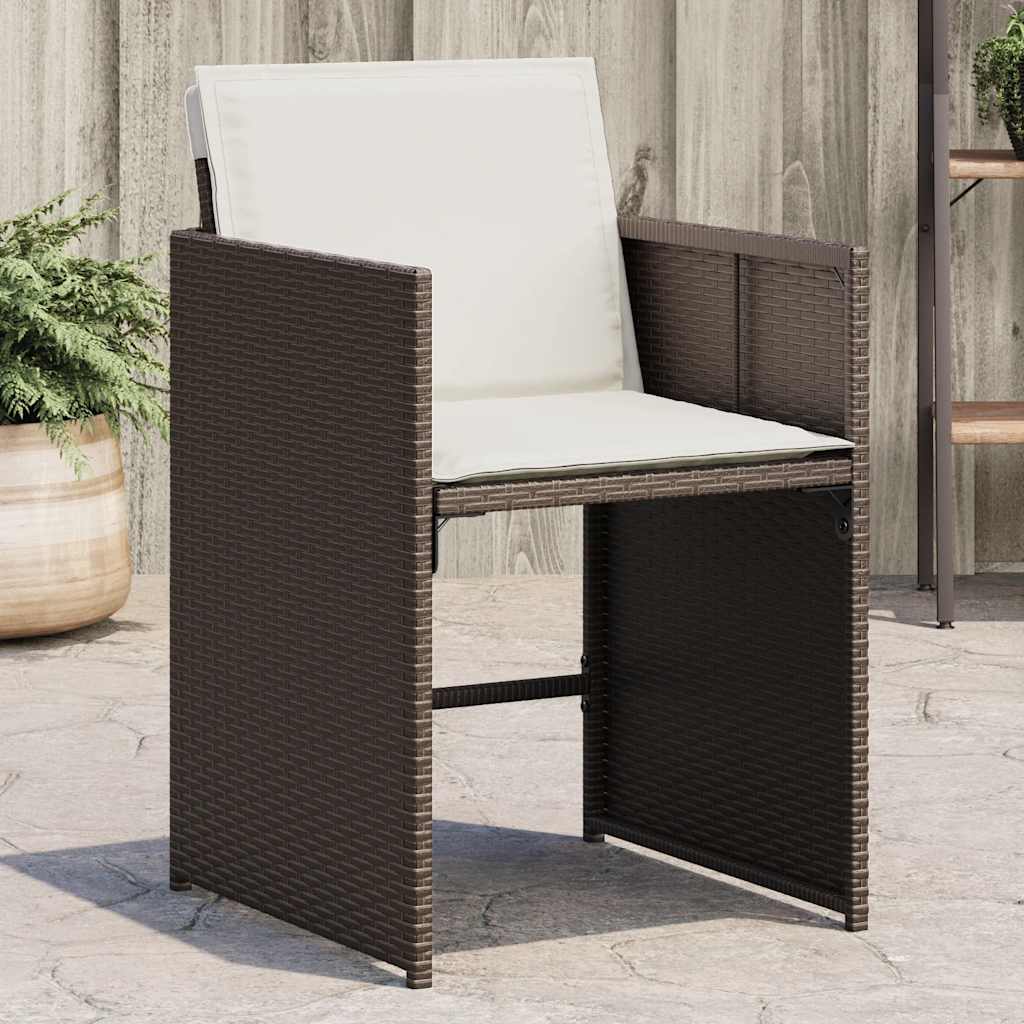 vidaXL Tuinstoelen 4 st met kussens poly rattan zwart