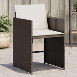 vidaXL Tuinstoelen 4 st met kussens poly rattan zwart