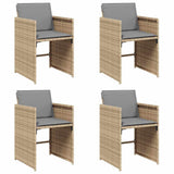 vidaXL Tuinstoelen 4 st met kussens poly rattan zwart