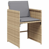 vidaXL Tuinstoelen 4 st met kussens poly rattan zwart