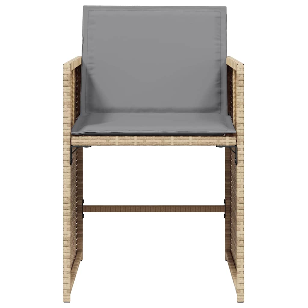 vidaXL Tuinstoelen 4 st met kussens poly rattan zwart
