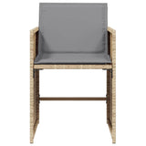 vidaXL Tuinstoelen 4 st met kussens poly rattan zwart