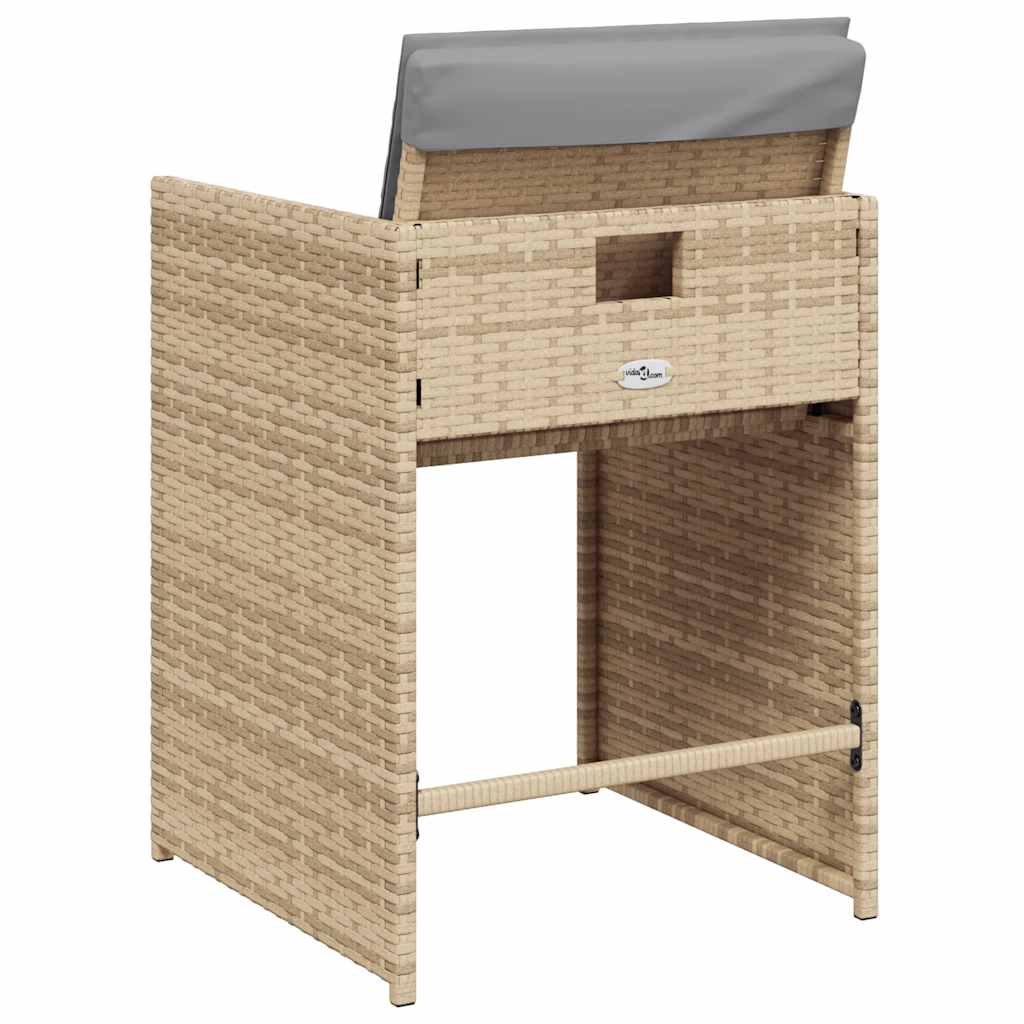 vidaXL Tuinstoelen 4 st met kussens poly rattan zwart