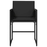 vidaXL Tuinstoelen 4 st met kussens poly rattan zwart