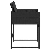vidaXL Tuinstoelen 4 st met kussens poly rattan zwart