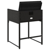 vidaXL Tuinstoelen 4 st met kussens poly rattan zwart