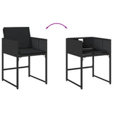 vidaXL Tuinstoelen 4 st met kussens poly rattan zwart