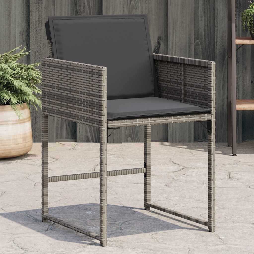 vidaXL Tuinstoelen 4 st met kussens poly rattan zwart