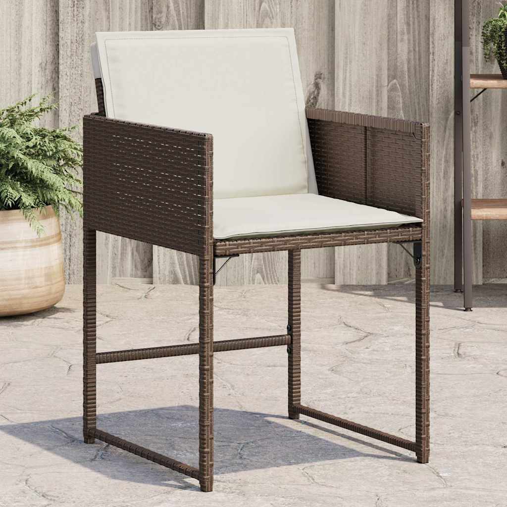 vidaXL Tuinstoelen 4 st met kussens poly rattan zwart