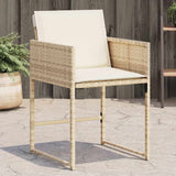 vidaXL Tuinstoelen 4 st met kussens poly rattan zwart