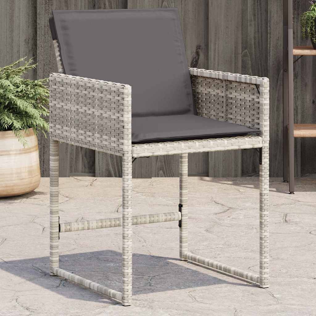 vidaXL Tuinstoelen 4 st met kussens poly rattan zwart