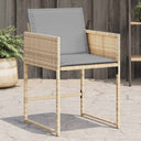 vidaXL Tuinstoelen 4 st met kussens poly rattan zwart