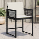 vidaXL Tuinstoelen 4 st met kussens poly rattan zwart