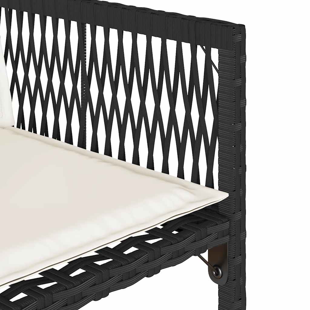 vidaXL Tuinstoelen 4 st met kussens poly rattan zwart