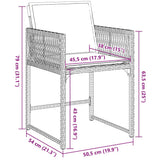 vidaXL Tuinstoelen 4 st met kussens poly rattan zwart