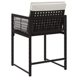 vidaXL Tuinstoelen 4 st met kussens poly rattan zwart