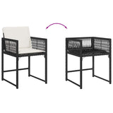 vidaXL Tuinstoelen 4 st met kussens poly rattan zwart