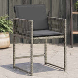 vidaXL Tuinstoelen 4 st met kussens poly rattan zwart