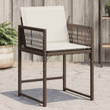 vidaXL Tuinstoelen 4 st met kussens poly rattan zwart