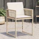 vidaXL Tuinstoelen 4 st met kussens poly rattan zwart