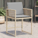 vidaXL Tuinstoelen 4 st met kussens poly rattan zwart