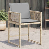 vidaXL Tuinstoelen 4 st met kussens poly rattan zwart