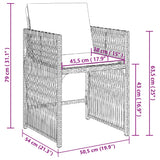 vidaXL Tuinstoelen 4 st met kussens poly rattan zwart