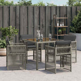 vidaXL Tuinstoelen 4 st met kussens poly rattan zwart