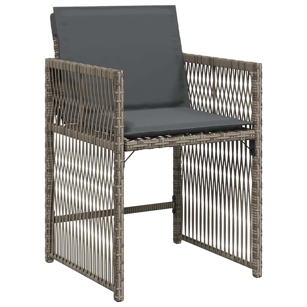 vidaXL Tuinstoelen 4 st met kussens poly rattan zwart