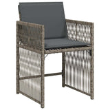 vidaXL Tuinstoelen 4 st met kussens poly rattan zwart
