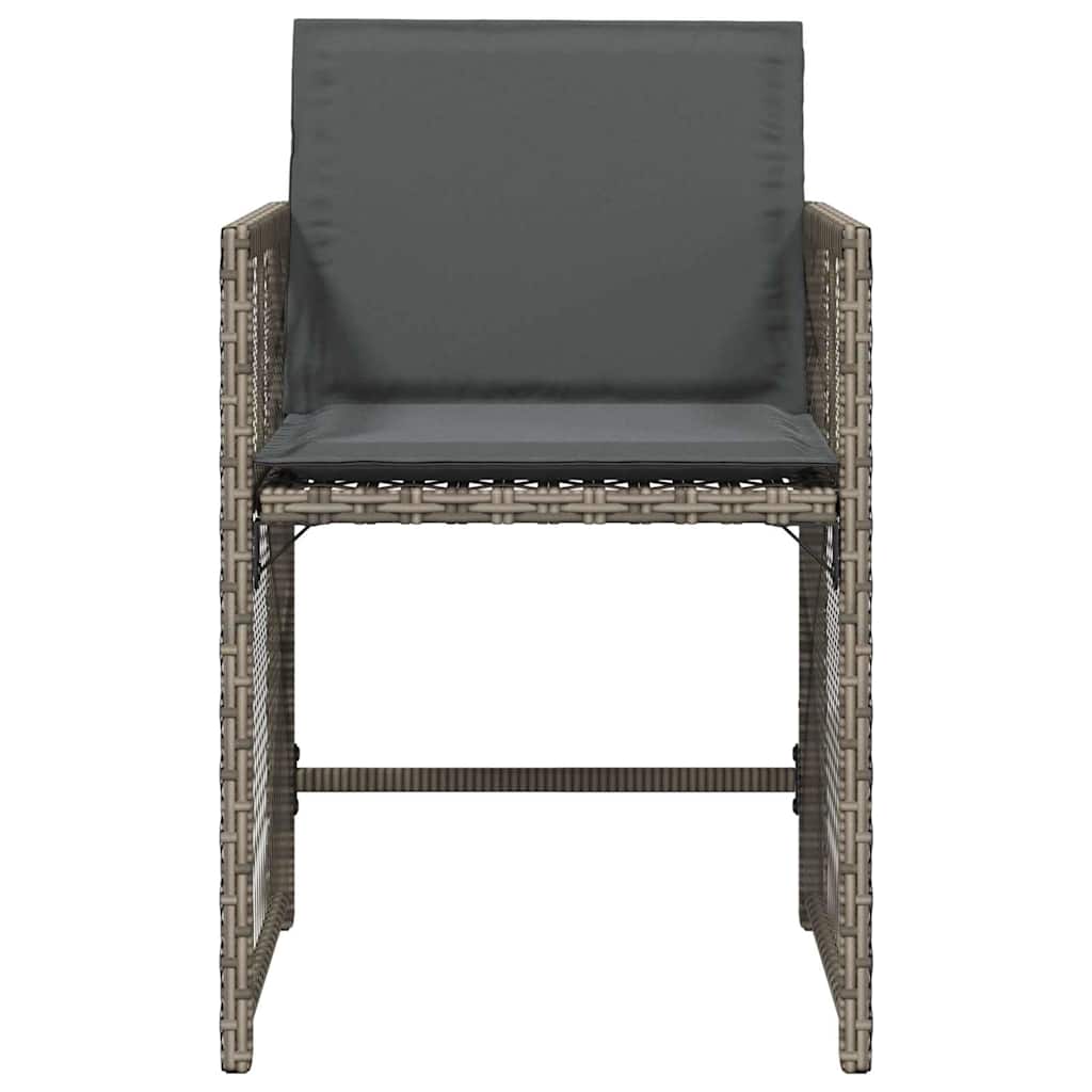 vidaXL Tuinstoelen 4 st met kussens poly rattan zwart