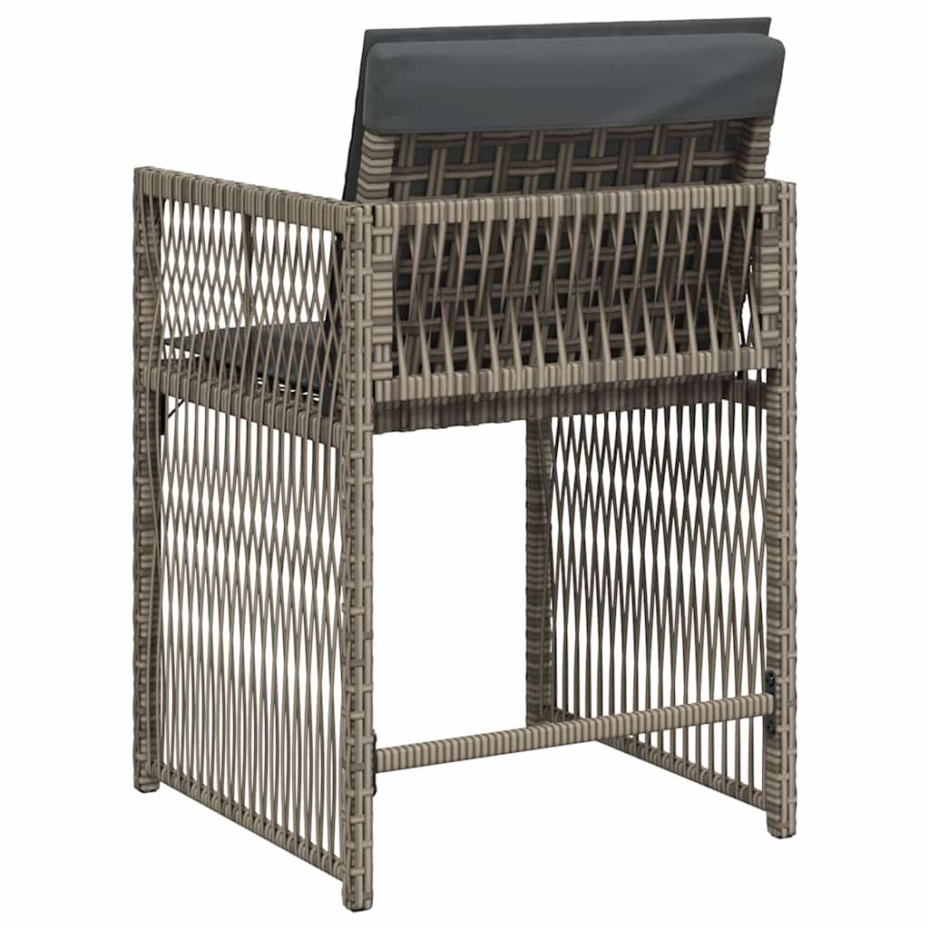 vidaXL Tuinstoelen 4 st met kussens poly rattan zwart