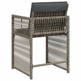 vidaXL Tuinstoelen 4 st met kussens poly rattan zwart