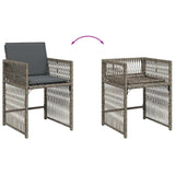 vidaXL Tuinstoelen 4 st met kussens poly rattan zwart