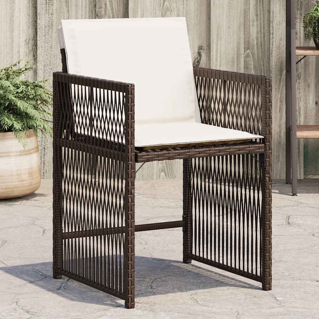 vidaXL Tuinstoelen 4 st met kussens poly rattan zwart