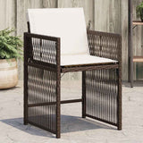vidaXL Tuinstoelen 4 st met kussens poly rattan zwart