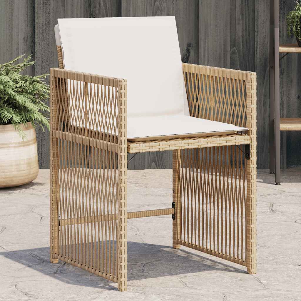 vidaXL Tuinstoelen 4 st met kussens poly rattan zwart
