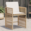 vidaXL Tuinstoelen 4 st met kussens poly rattan zwart