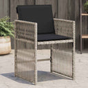 vidaXL Tuinstoelen 4 st met kussens poly rattan zwart