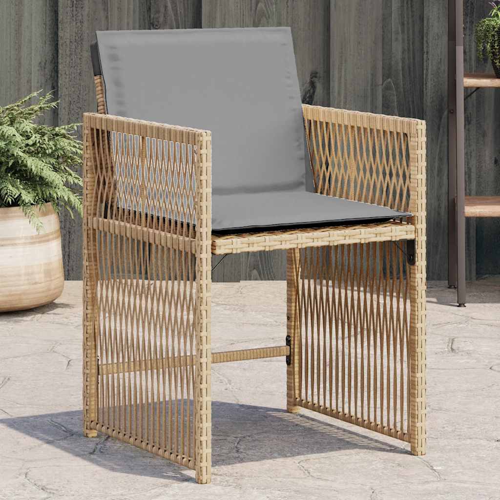 vidaXL Tuinstoelen 4 st met kussens poly rattan zwart