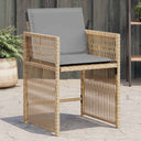 vidaXL Tuinstoelen 4 st met kussens poly rattan zwart