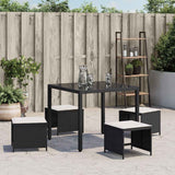 vidaXL Tuinkrukken 4 st met kussens 41x41x36 cm poly rattan zwart