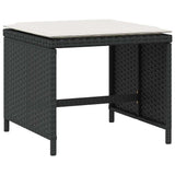 vidaXL Tuinkrukken 4 st met kussens 41x41x36 cm poly rattan zwart