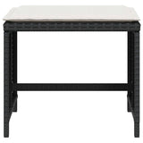 vidaXL Tuinkrukken 4 st met kussens 41x41x36 cm poly rattan zwart