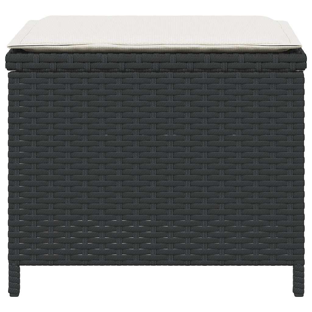 vidaXL Tuinkrukken 4 st met kussens 41x41x36 cm poly rattan zwart